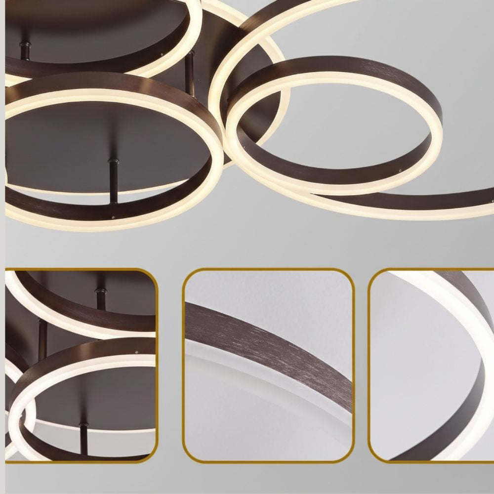 Lampada da soffitto LED rotonda, moderna e nera da incasso – illuminazione per interni