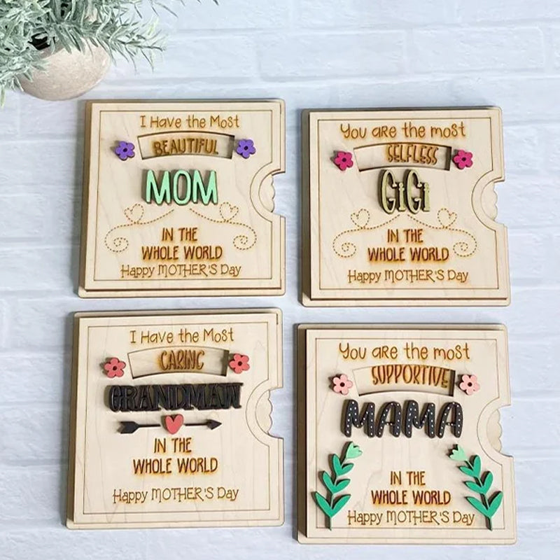 Drehbare Holz-Grußkarte – Geschenk zum Muttertag für Mama und Oma