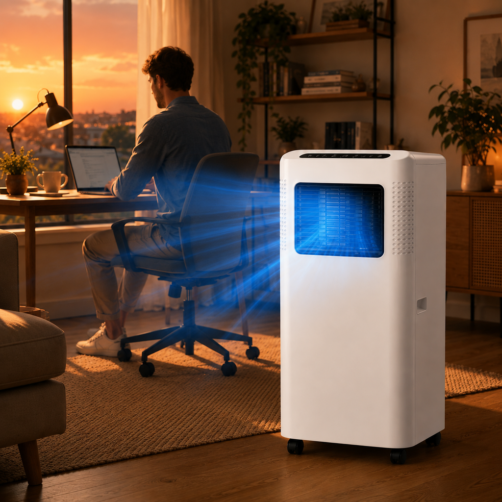 Klimatyzator przenośny 8000 BTU – chłodzenie 3w1 z wentylatorem i osuszaniem – klimatyzator do domu sypialni i biura