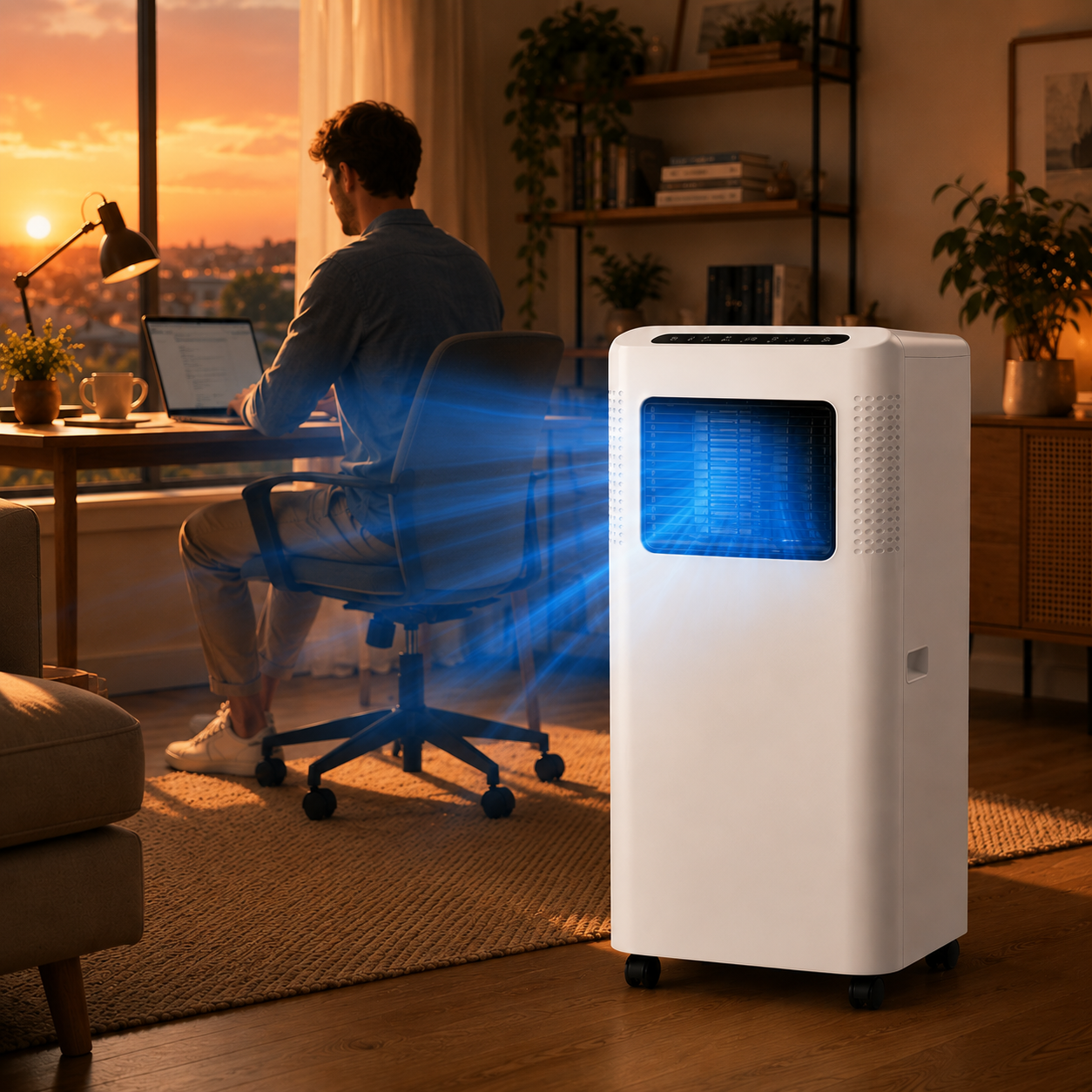Klimatyzator przenośny 8000 BTU – chłodzenie 3w1 z wentylatorem i osuszaniem – klimatyzator do domu sypialni i biura
