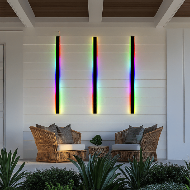 Schlanke wasserdichte LED-Außenwandleuchte RGB