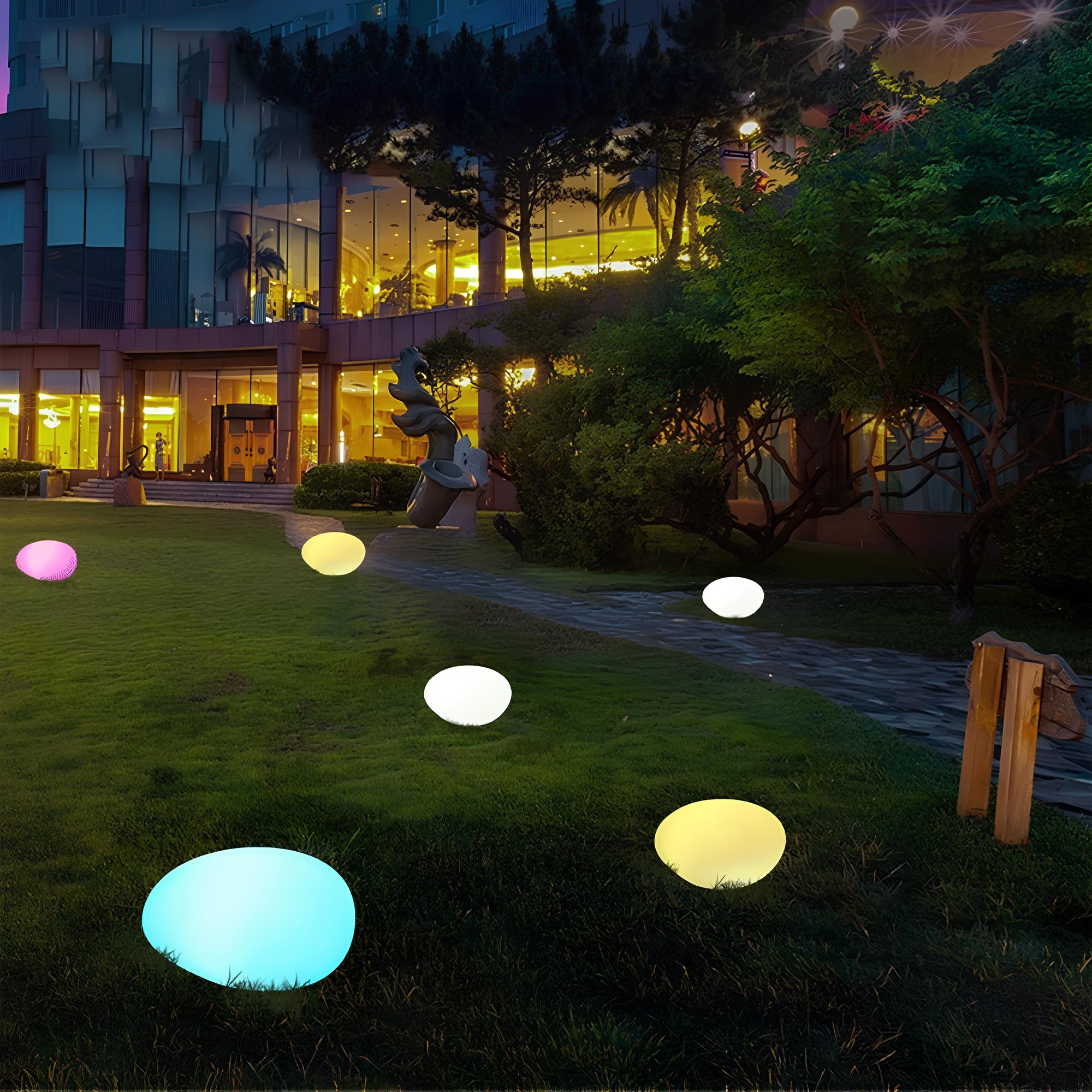 Wireless rainproof outdoor lighting for garden and pathways