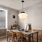 Geometryczna Lampa Wisząca ze Szkła Delikatne Oświetlenie do Wnętrz