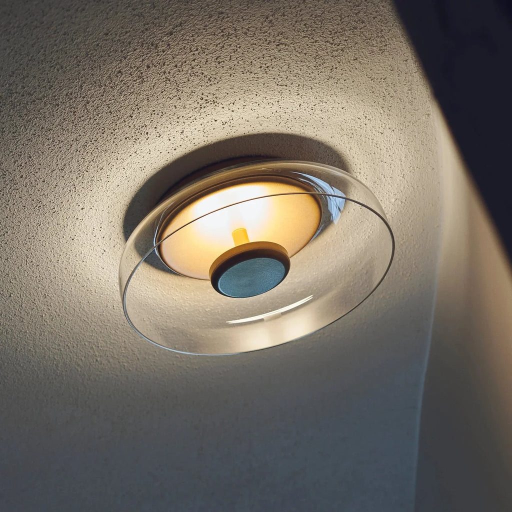 Lampada a soffitto LED moderna con vetro fumé – Bianco caldo per ingresso, montaggio a incasso