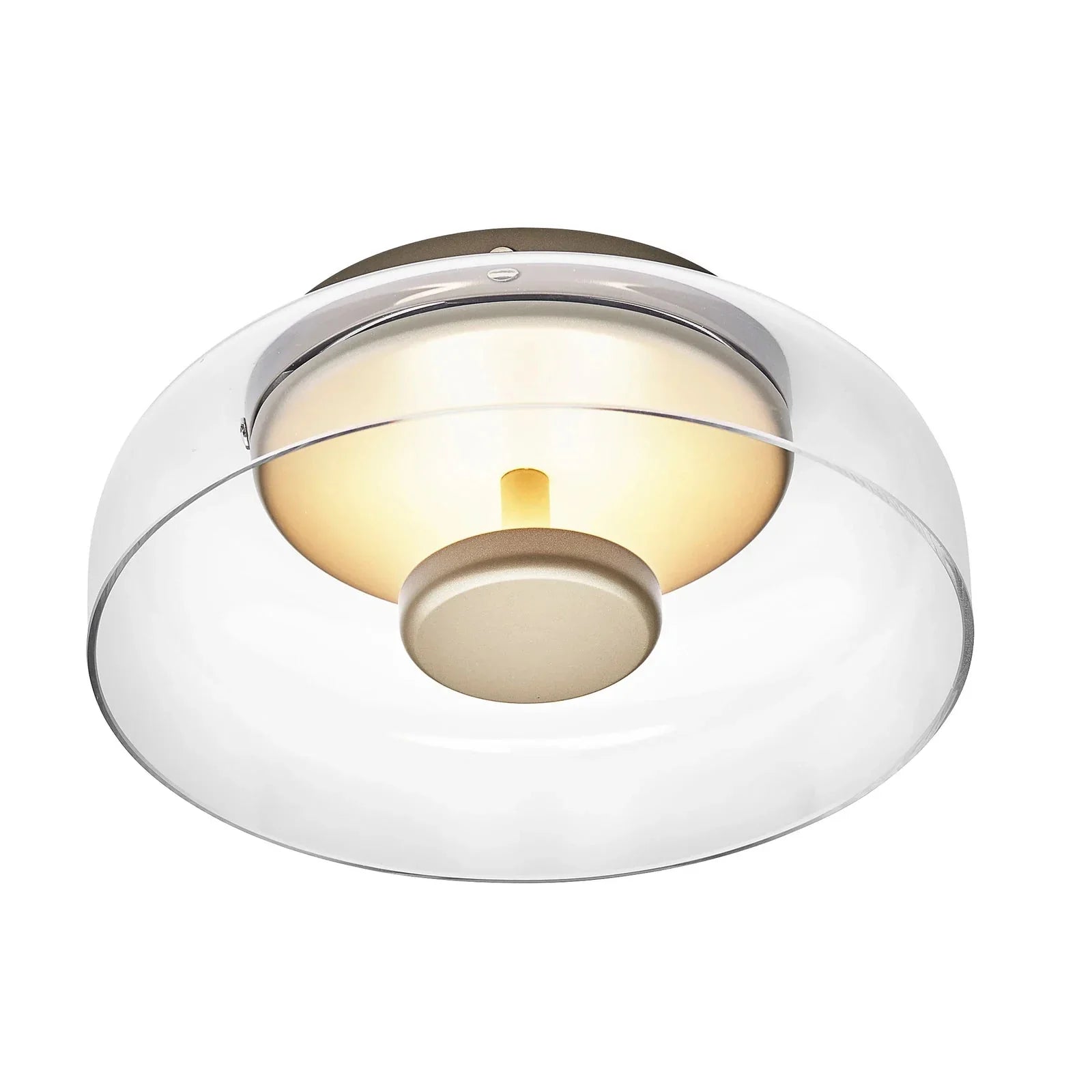 Lampada a soffitto LED moderna con vetro fumé – Bianco caldo per ingresso, montaggio a incasso