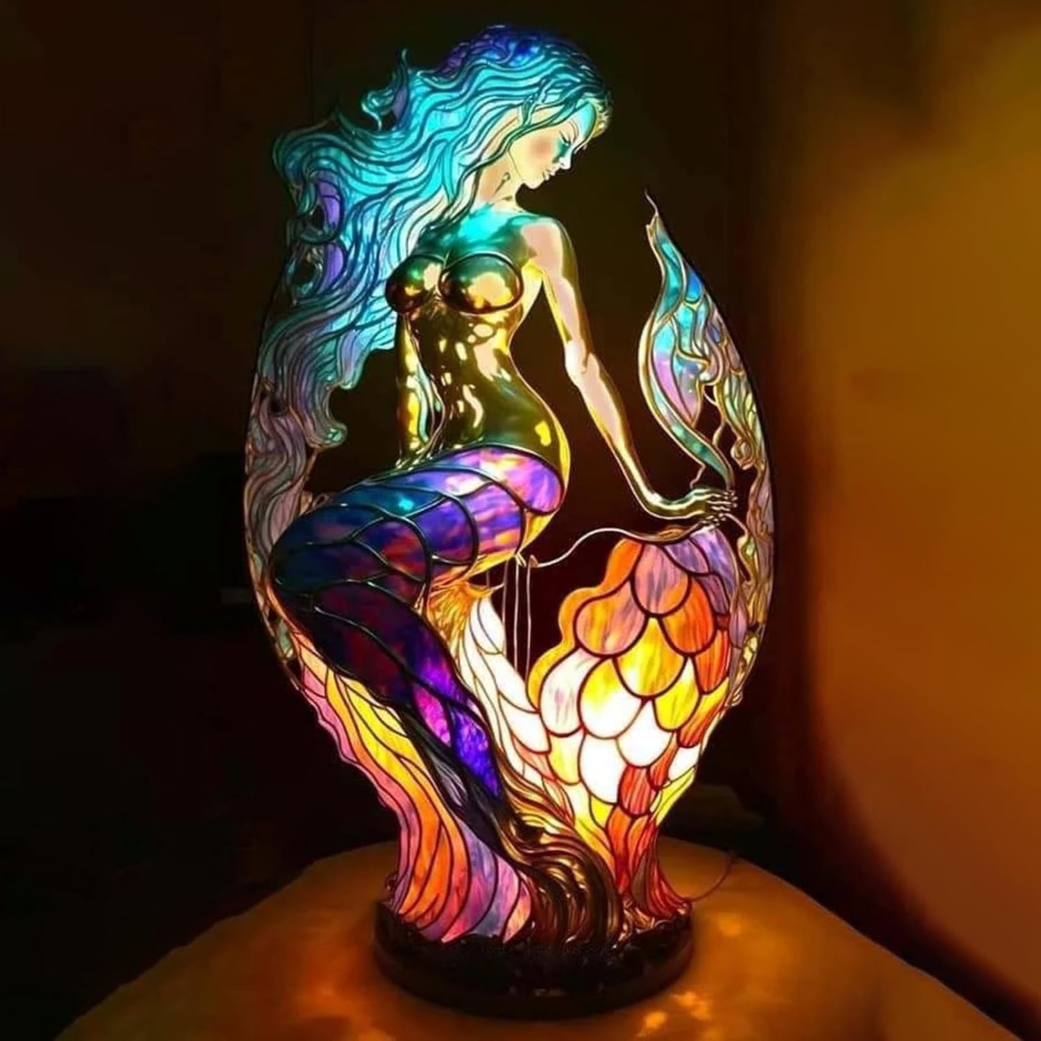 Decorative artistic animal glass table lamp for home interiors