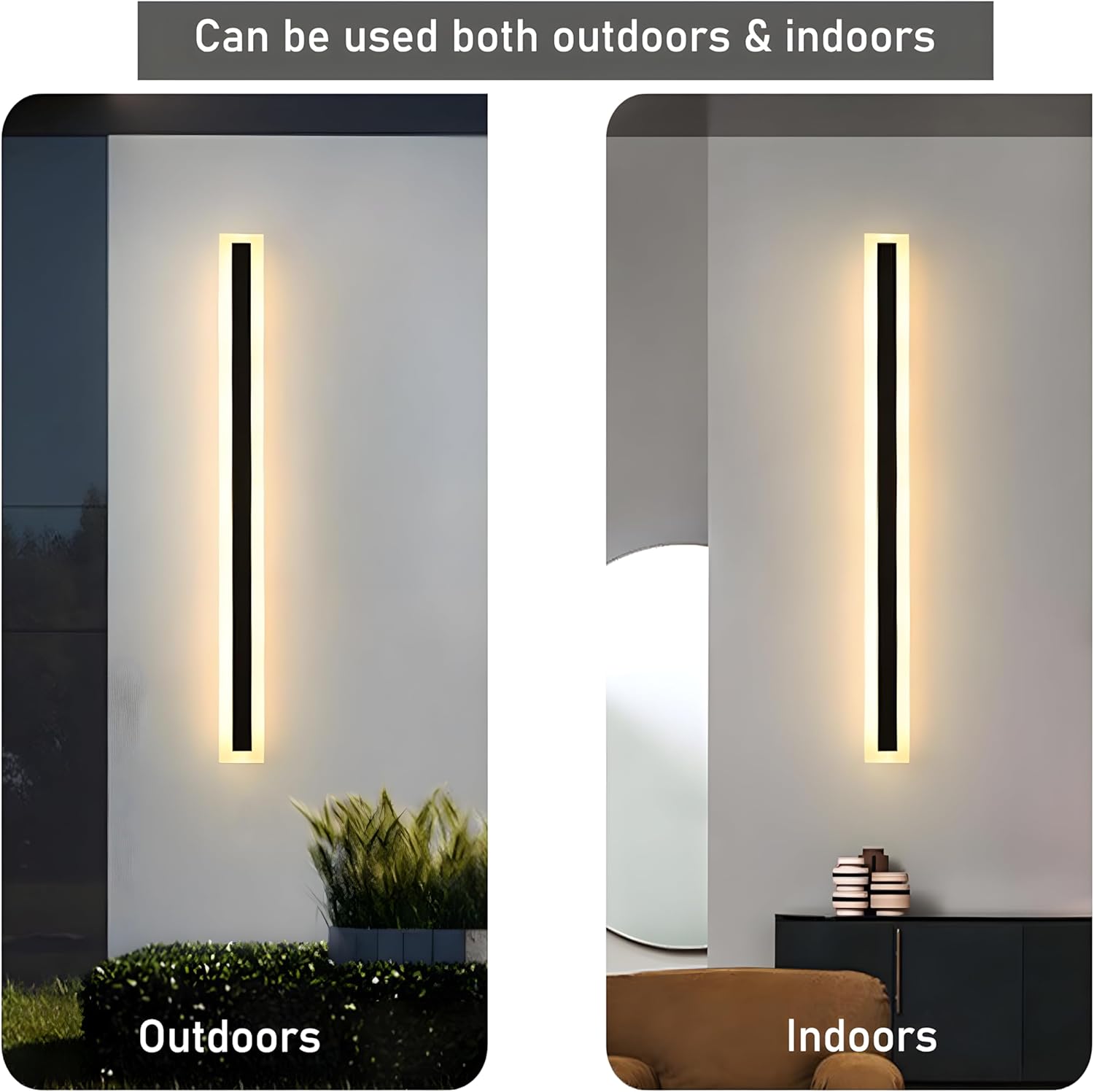 Moderne schwarze LED-Wandleuchte für den Außenbereich