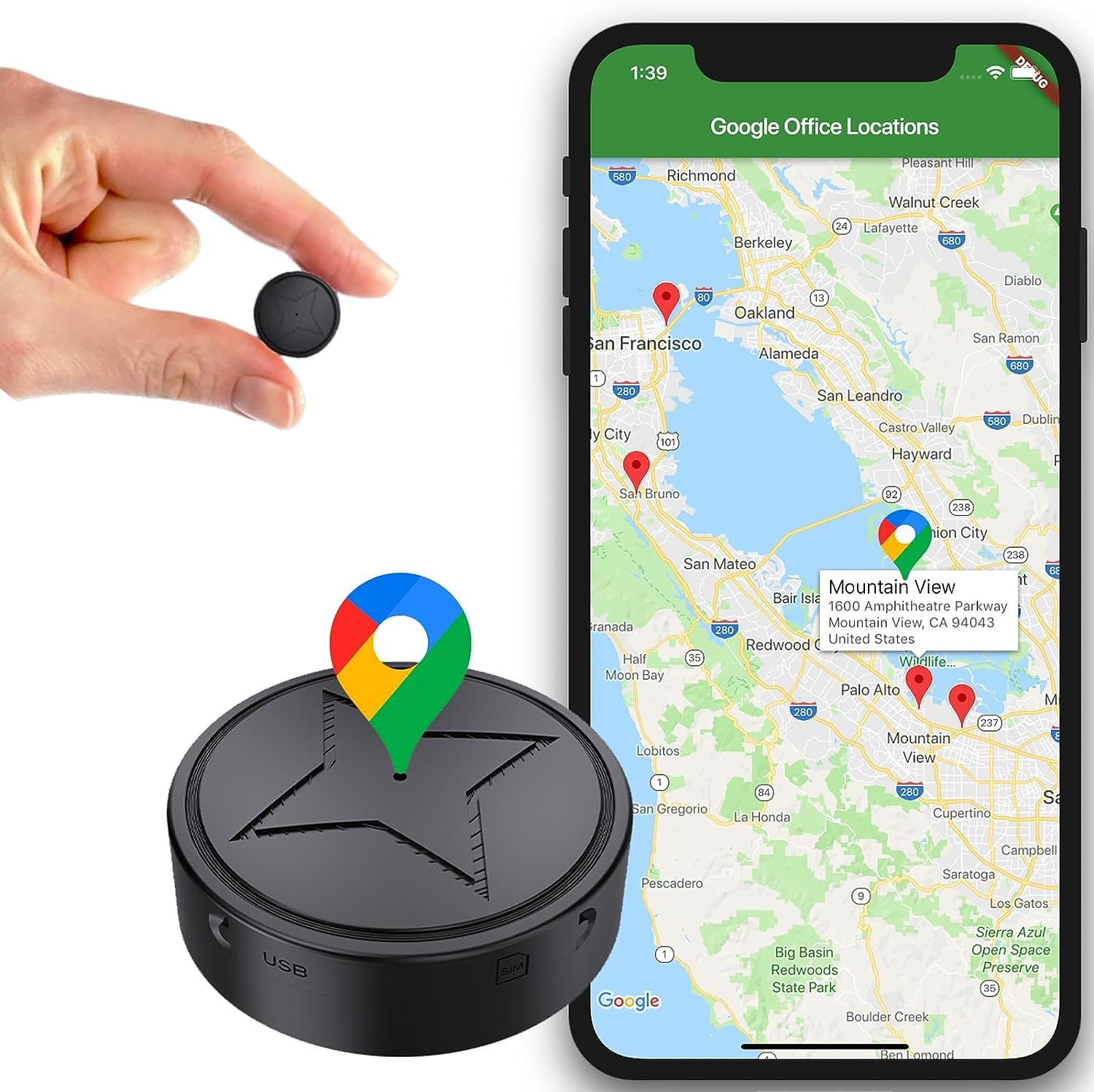 Compact Magnetic GPS Tracker for Cars with Live Location Tracking and Audio Recording