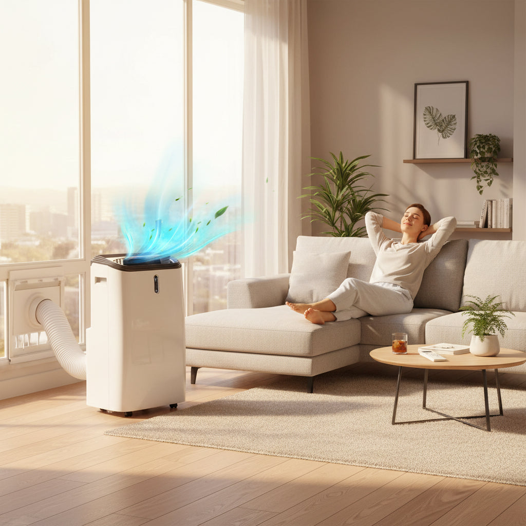 Bærbar Klimaanlægsenhed til Rum 12000 BTU med Ventilatortilstand