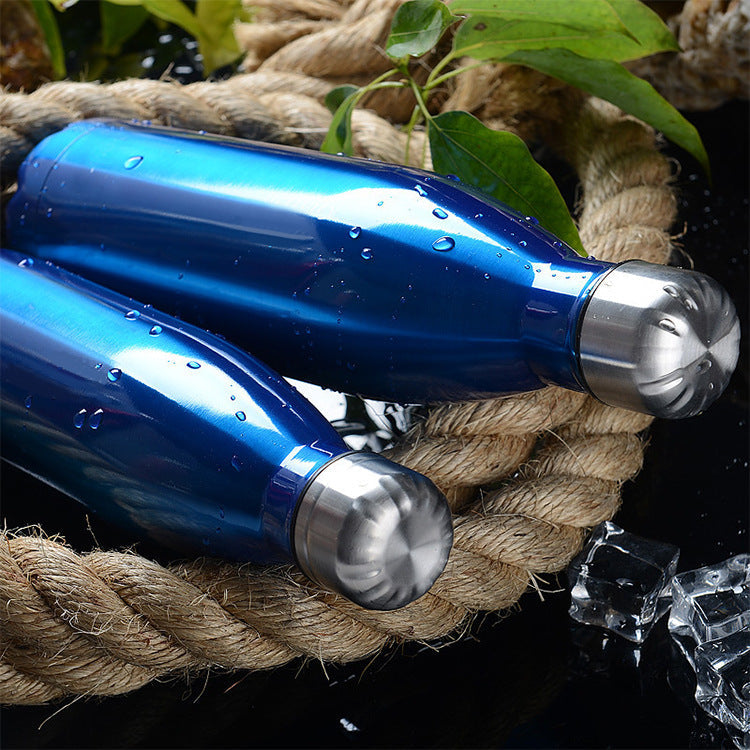 Waterfles in houtlook met dubbele isolatie
