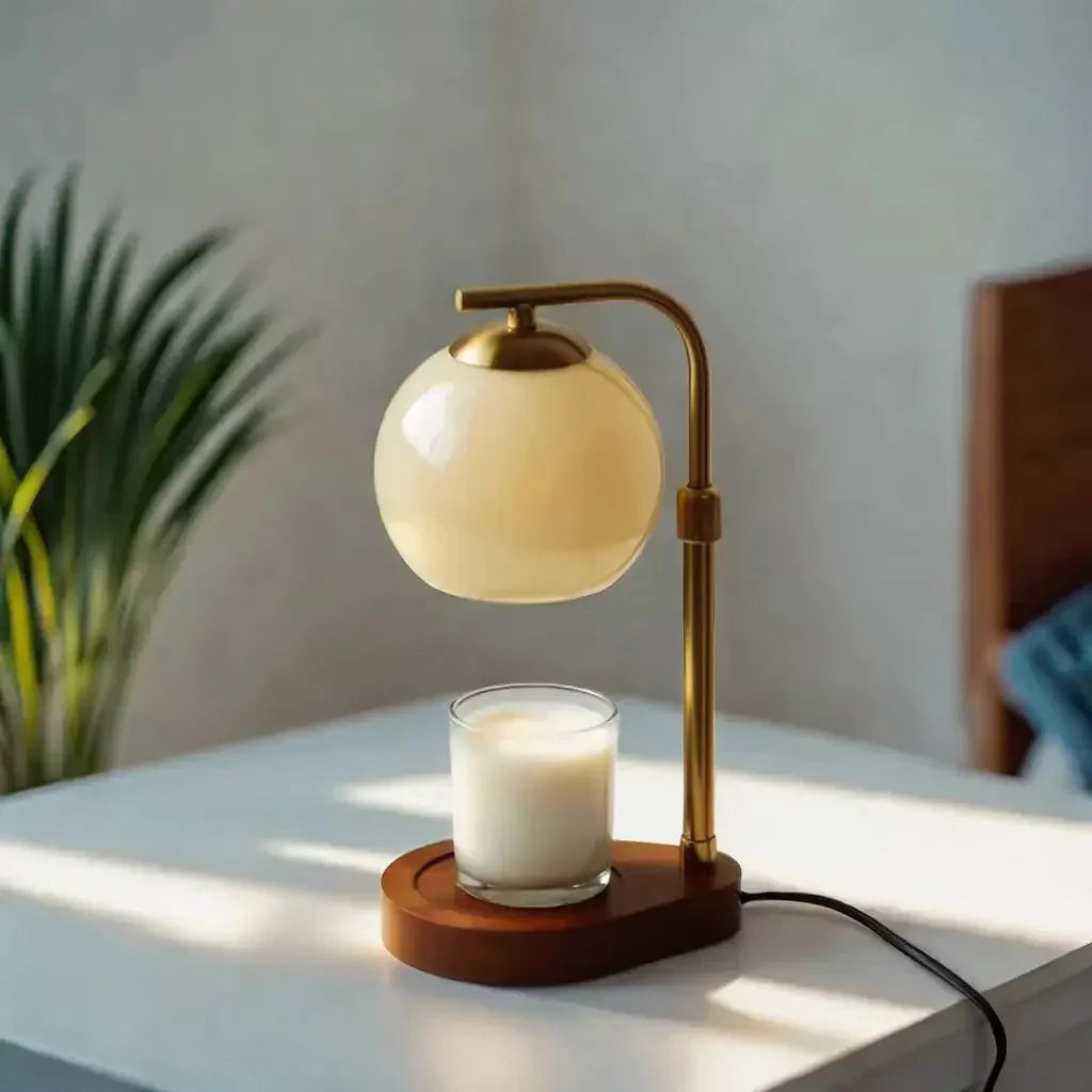 Lampe de table moderne avec chauffage de bougie lumière d'ambiance douce