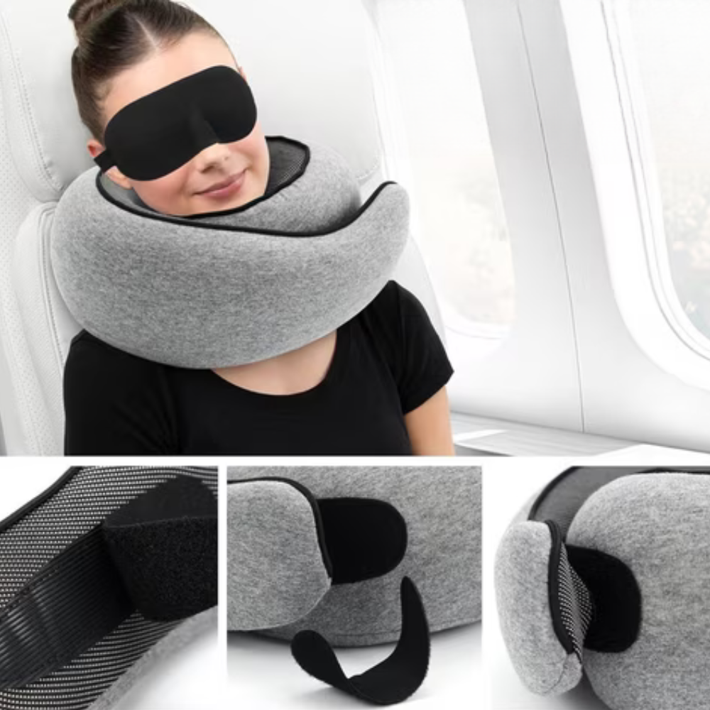 Wygodna poduszka podróżna z podparciem szyi