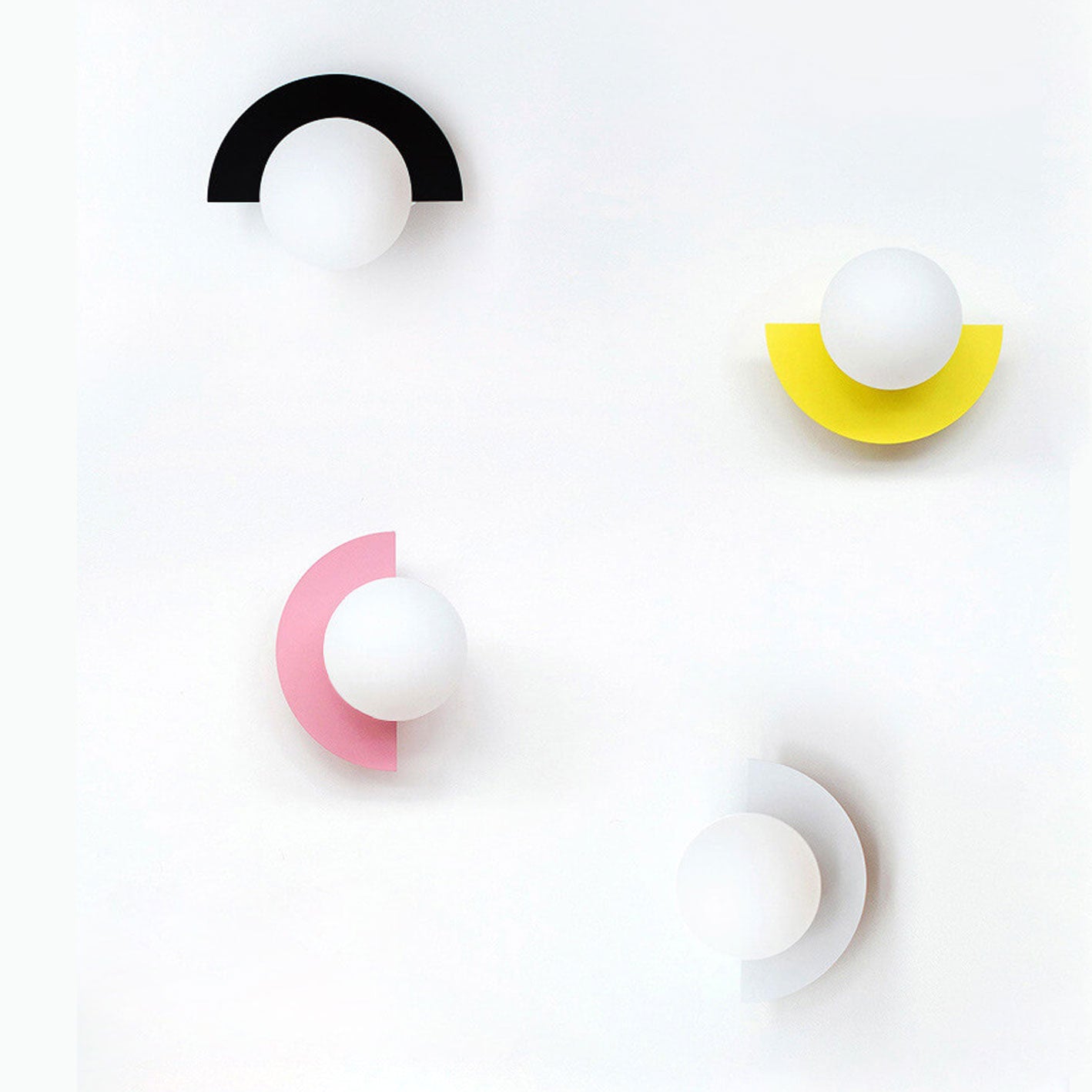 Modern Wall Sconce Colorful Spherical Semi-Circular Lamp