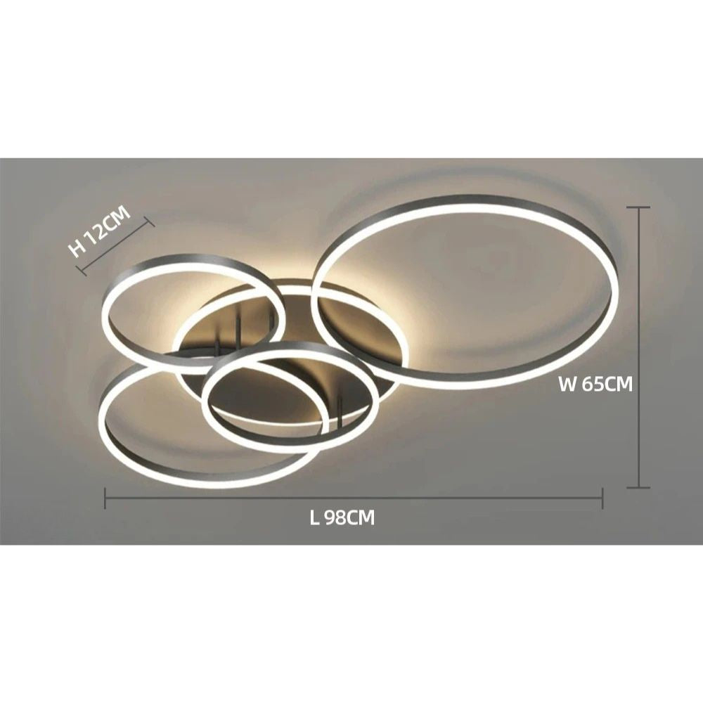 Lampada da soffitto LED rotonda, moderna e nera da incasso – illuminazione per interni