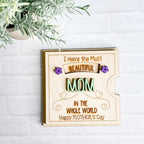 Drehbare Holz-Grußkarte – Geschenk zum Muttertag für Mama und Oma