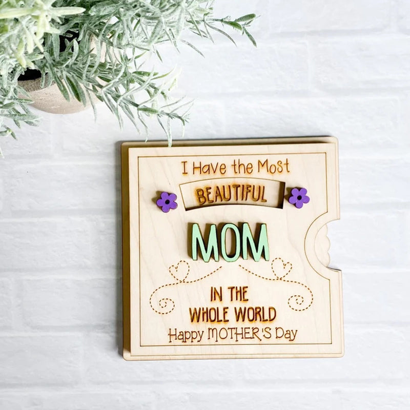 Drehbare Holz-Grußkarte – Geschenk zum Muttertag für Mama und Oma