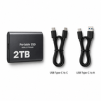 Przenośny Dysk SSD 2TB USB-C – Zewnętrzna Pamięć do Laptopa, PC i Telefonu