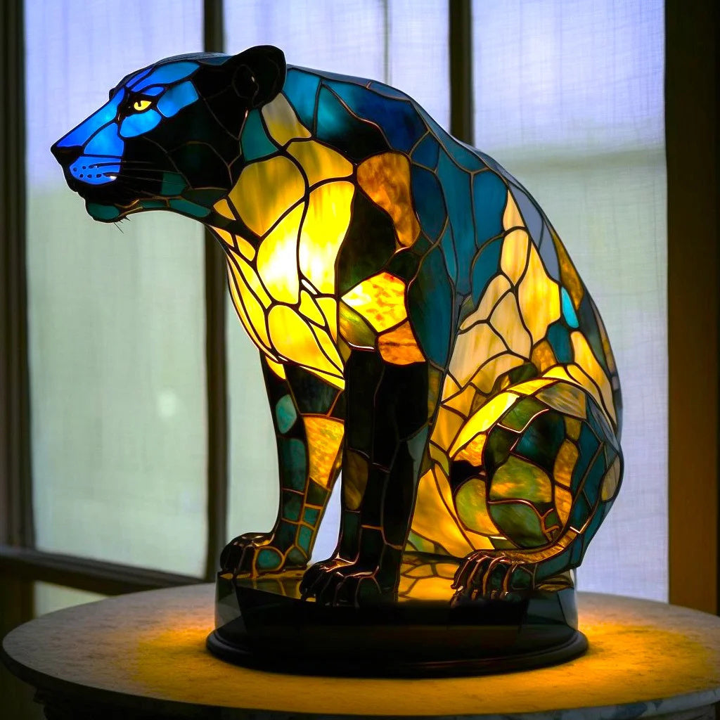 Decorative artistic animal glass table lamp for home interiors