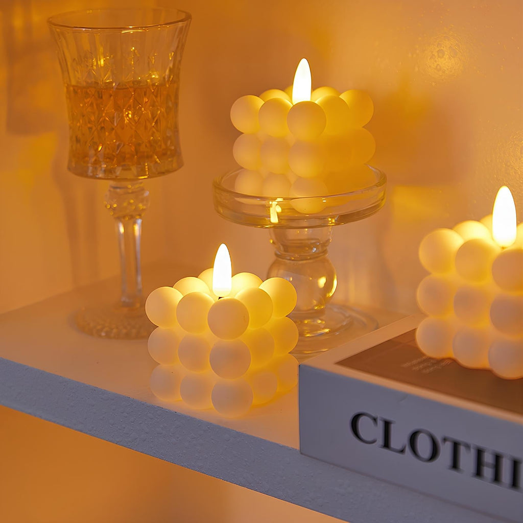 Bougies LED cylindriques sans flamme avec effet de lumière réaliste