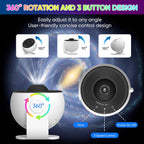 Creative HD 360° projector with galaxy and rotating star light