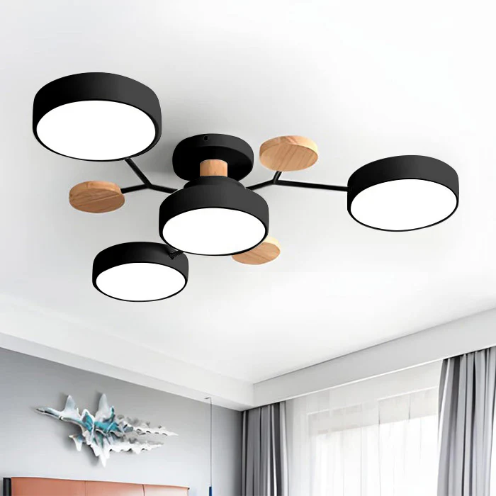 Lampada da soffitto LED rotonda geometrica e sottile per ambienti moderni