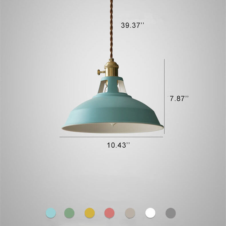 Pojedyncza lampa sufitowa wisząca industrialna kolorowa styl stodoły