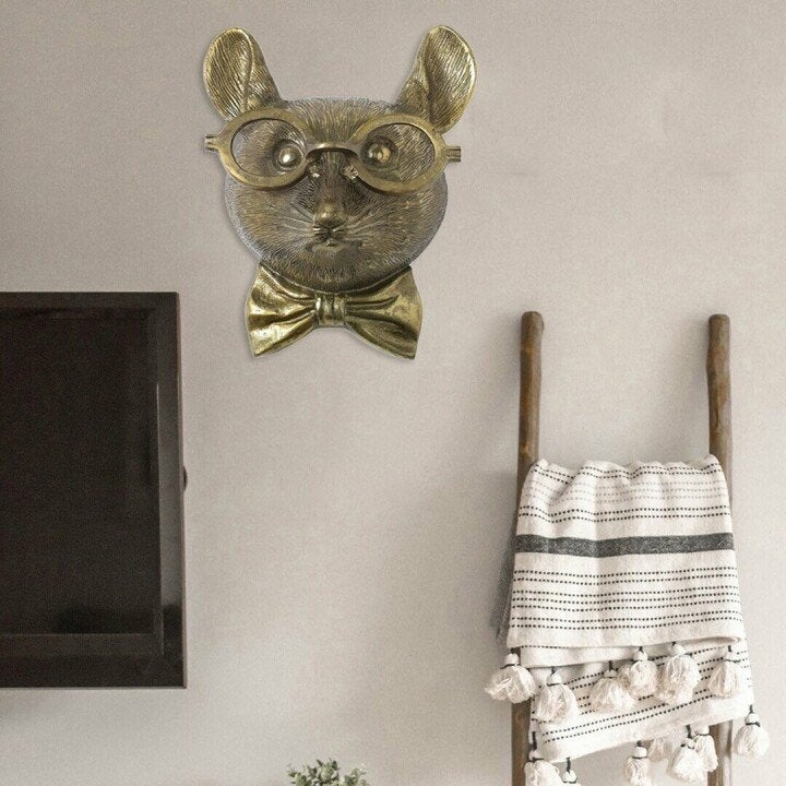 Decorazione da parete vintage testa di cervo corna rustiche e testurizzate