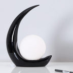 Lampada da notte moderna a forma di mezzaluna con paralume in vetro