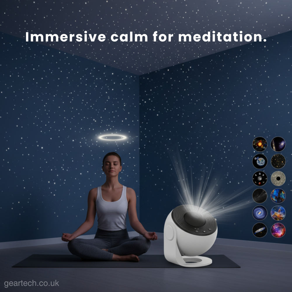 Fascynujący obracający się projektor galaktyki 360°