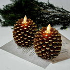 Candele rustiche a forma di pigna senza fiamma per decorazioni d’interni