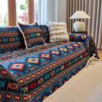 Housse de canapé boho aux couleurs géométriques vives et élégantes