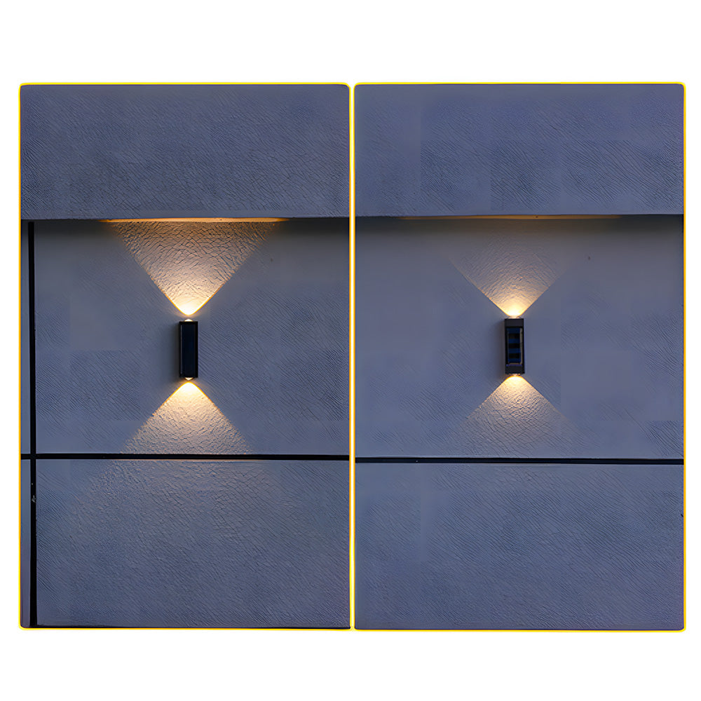 Lampe murale extérieure moderne avec éclairage solaire vers le haut et vers le bas