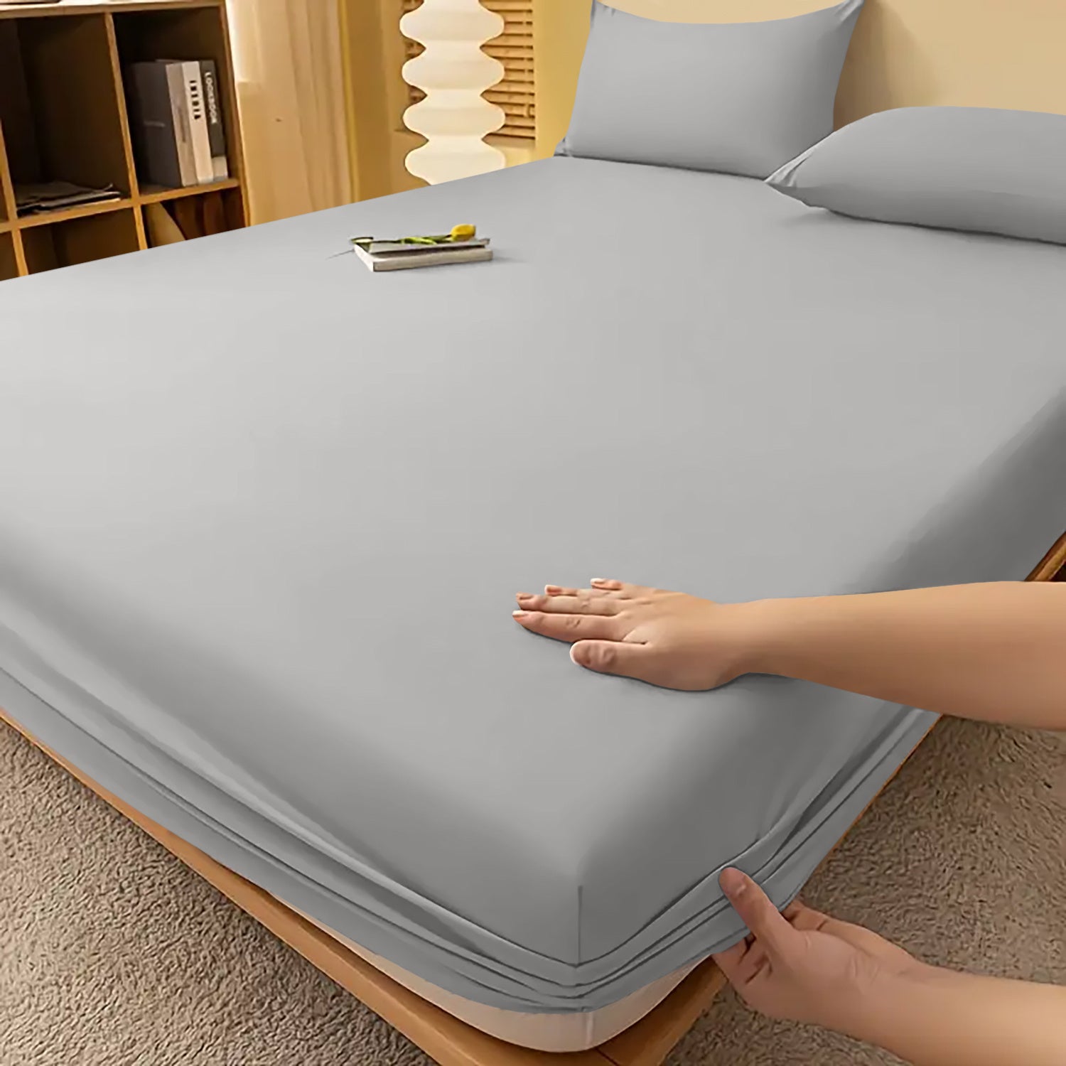 Fitted Sheet with Deep Corners Soft Wrinkle-Resistant