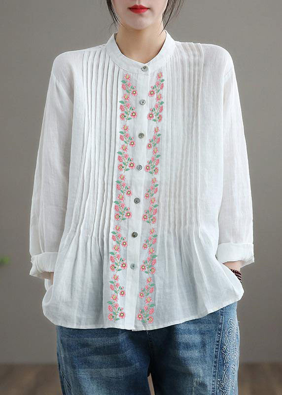 Women's Casual Top White Loose Blouse Tunic