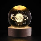 Leuchtende Kristall-3D-Planetenkugel Weltraum
