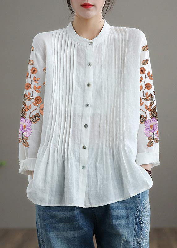 Women's Casual Top White Loose Blouse Tunic