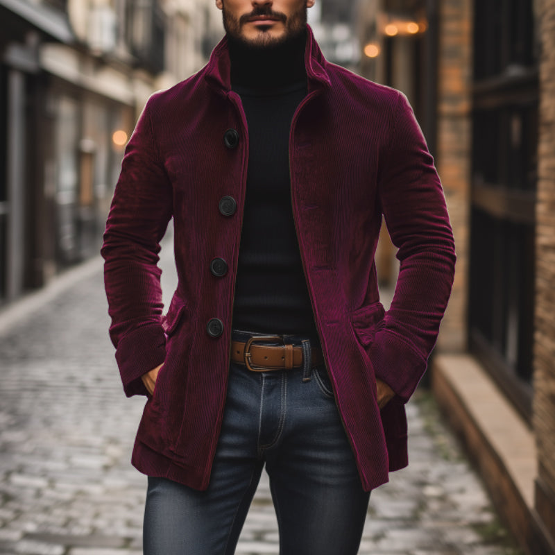 Cappotto aderente da uomo stile vintage corto stile casual
