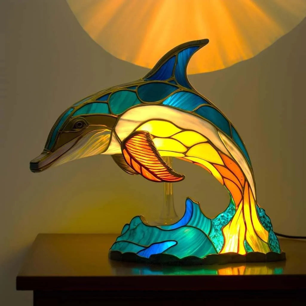 Decorative artistic animal glass table lamp for home interiors