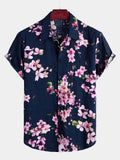 Men's Summer Casual Floral Button-Up Shirt