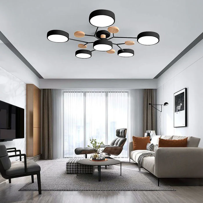 Lampada da soffitto LED rotonda geometrica e sottile per ambienti moderni