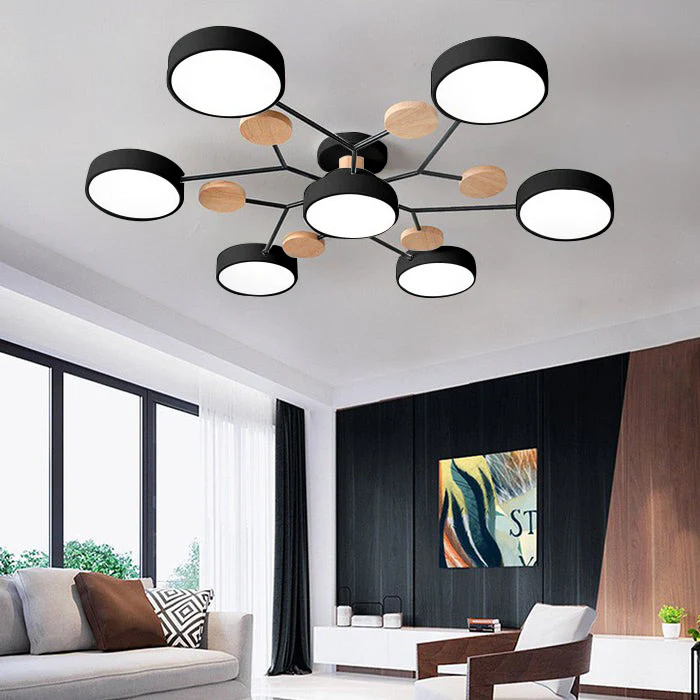 Lampada da soffitto LED rotonda geometrica e sottile per ambienti moderni