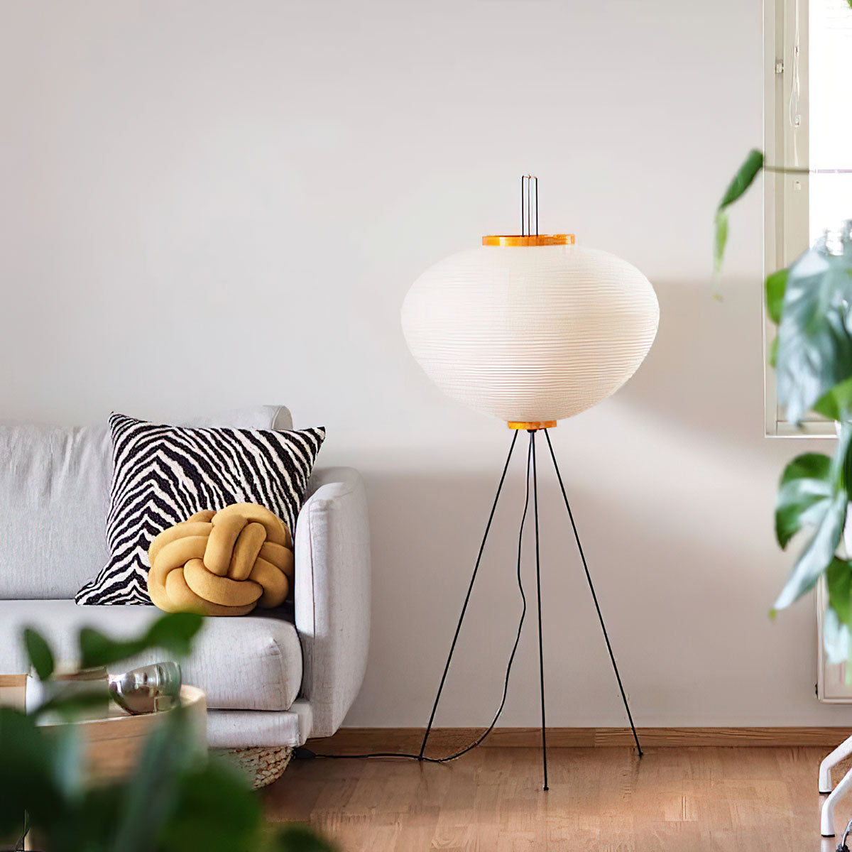Lampa podłogowa w stylu japońskim Nastrojowe miękkie oświetlenie