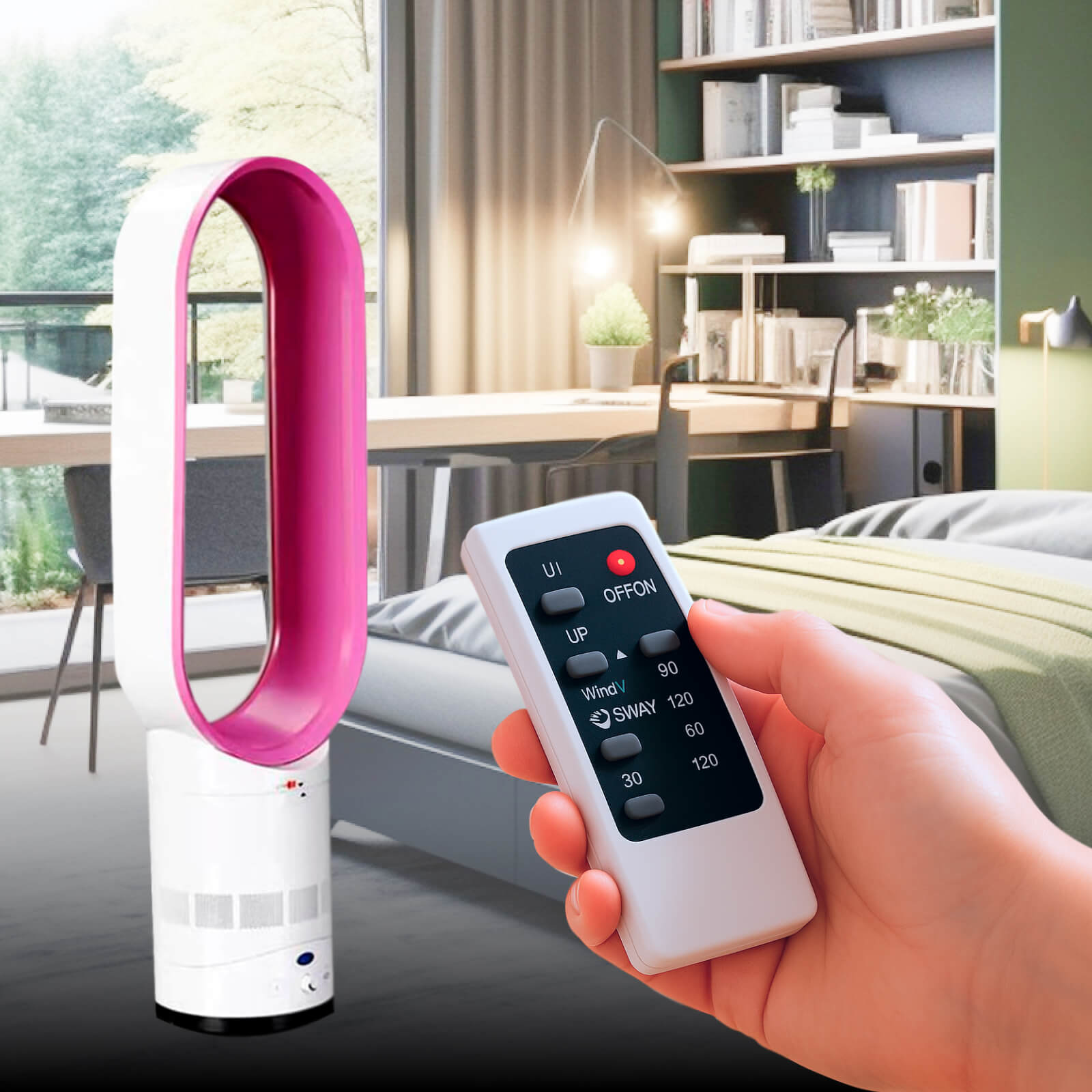 Ventilatore oscillante avanzato senza pale con telecomando
