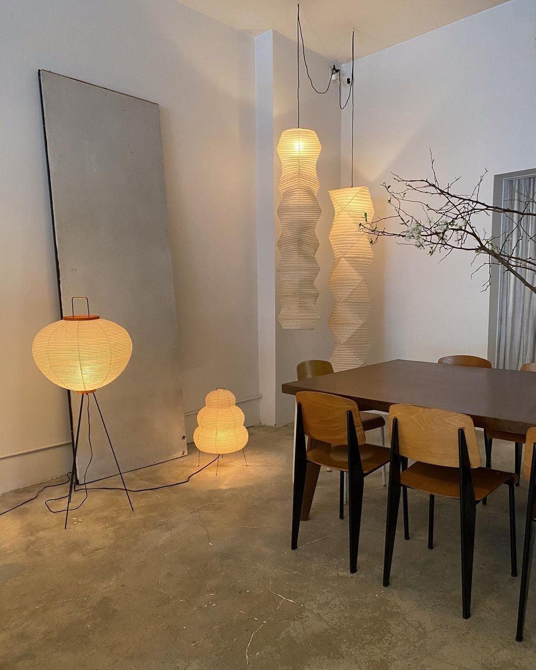 Lampa podłogowa w stylu japońskim Nastrojowe miękkie oświetlenie