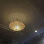 Lampe suspendue blanche design Japandi élégante pour salon et salle à manger
