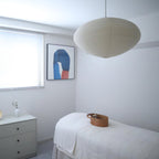 Lampe suspendue blanche design Japandi élégante pour salon et salle à manger