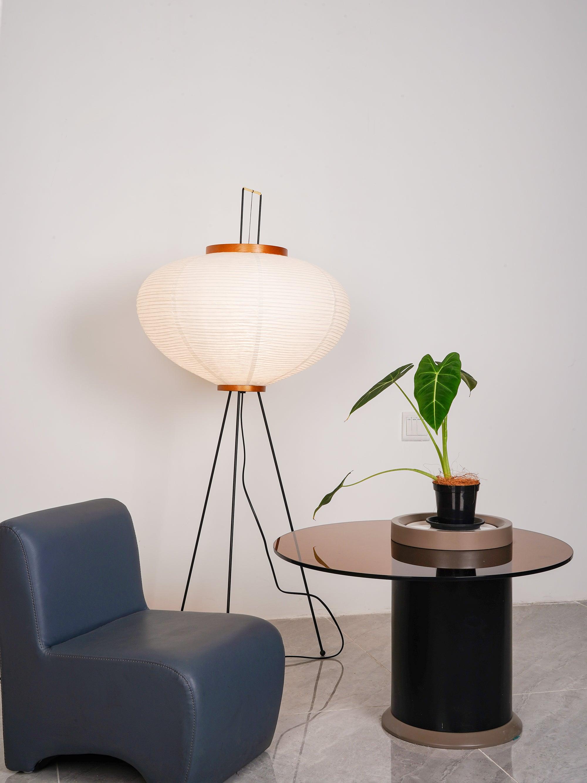 Lampa podłogowa w stylu japońskim Nastrojowe miękkie oświetlenie