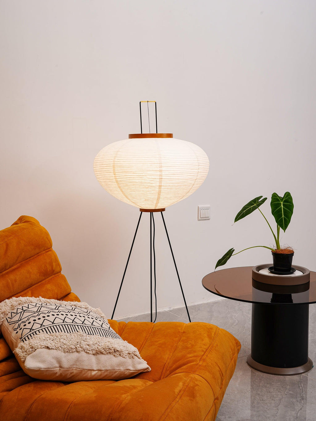 Lampa podłogowa w stylu japońskim Nastrojowe miękkie oświetlenie