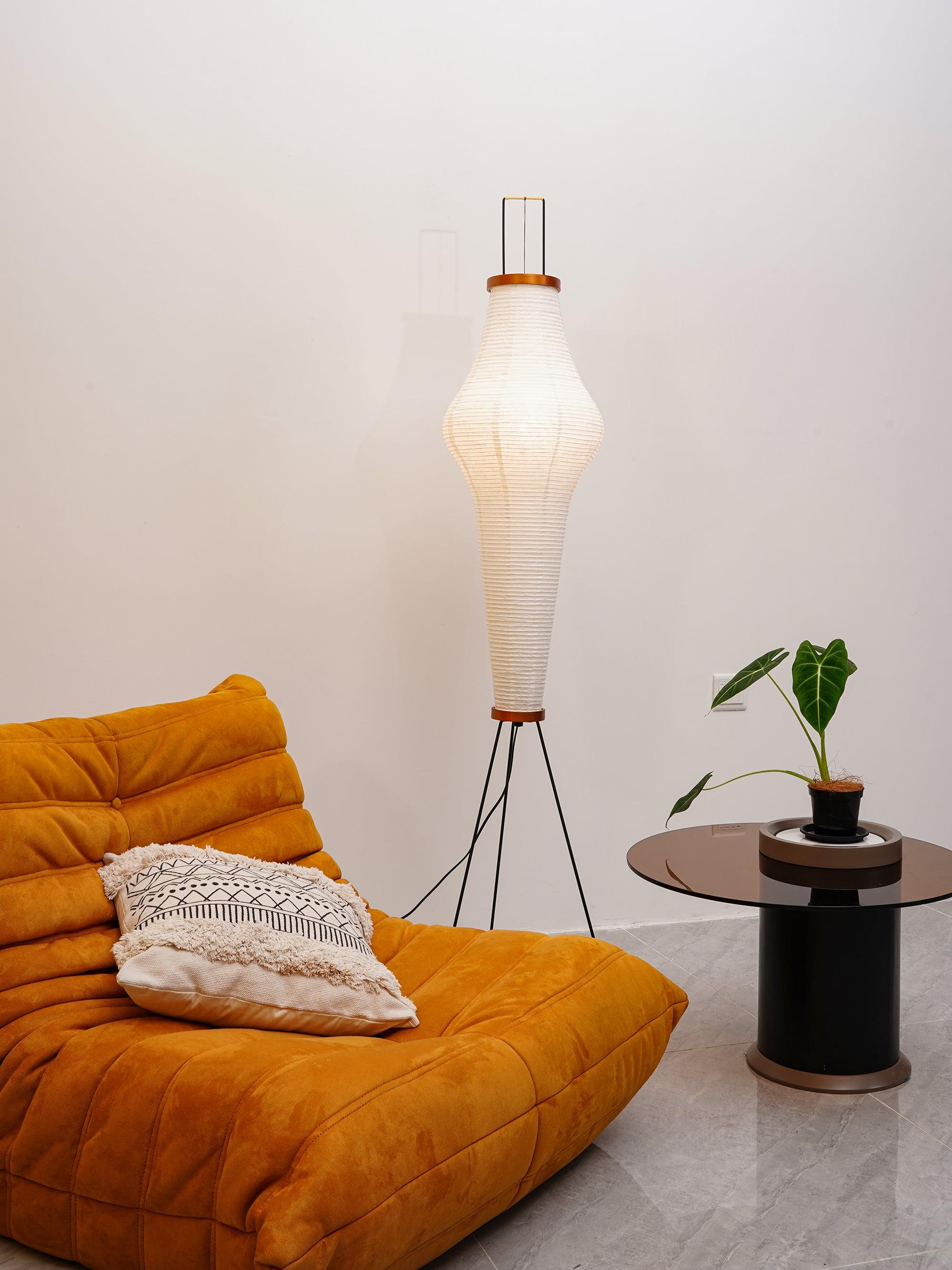 Lampa podłogowa w stylu japońskim Nastrojowe miękkie oświetlenie