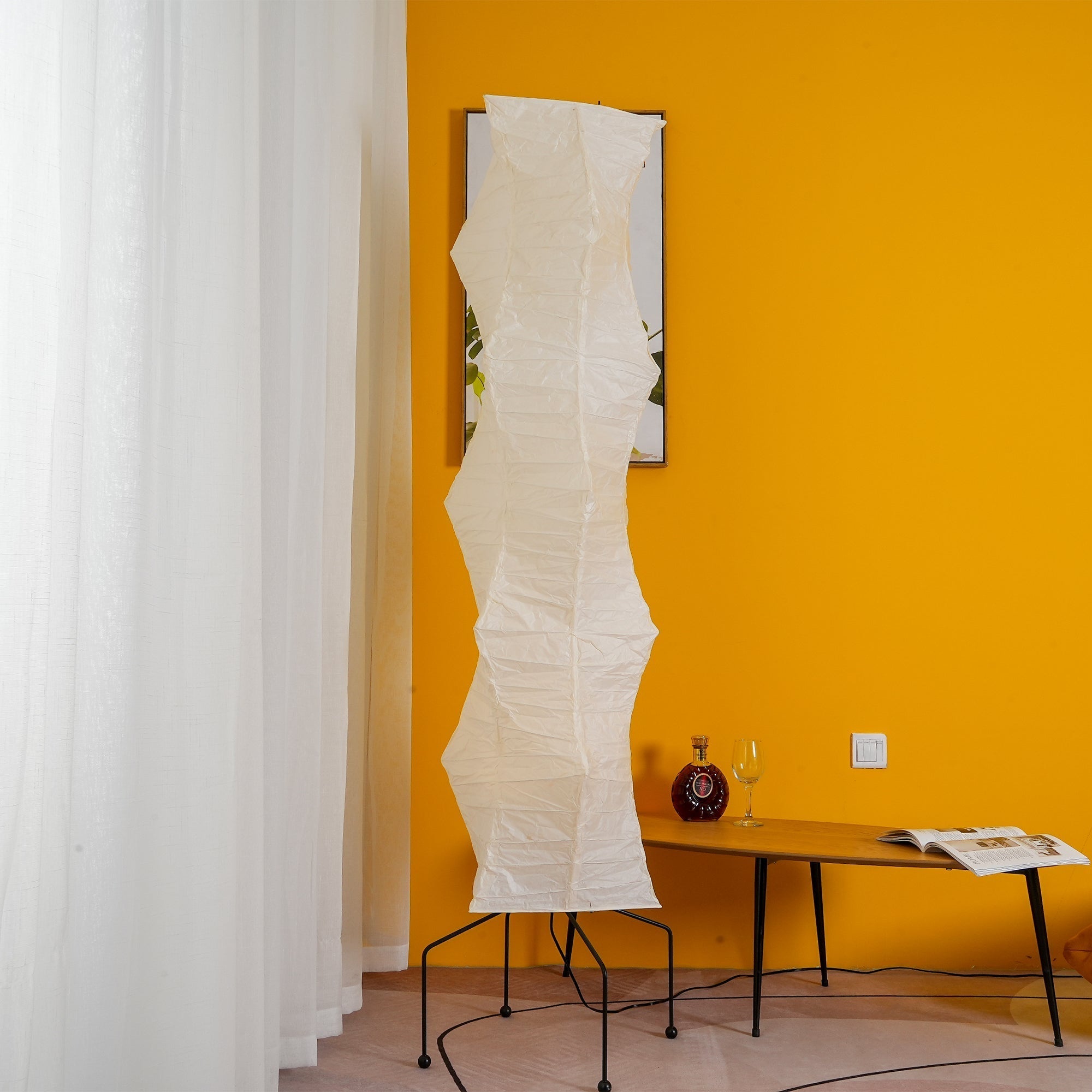 Lampa podłogowa w stylu japońskim Nastrojowe miękkie oświetlenie